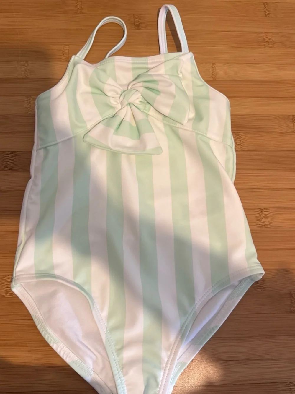 Kids Striped One-Piece Swimsuit - Mint & White